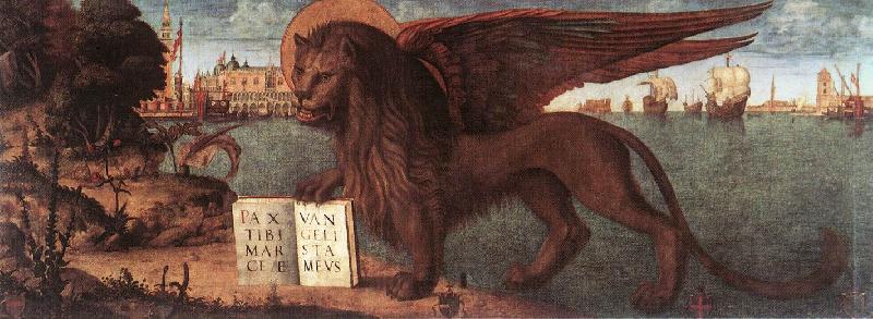 CARPACCIO, Vittore The Lion of St Mark fdg Spain oil painting art